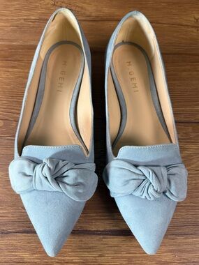 M. Gemi Bue Suede Ballet Bow Tie Pointed Toe Flats Shoe Women 38 EU / 8 US